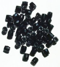 50 7mm Ornelia Cut Black Glass Beads